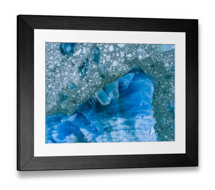 Framed Print : USA, Alaska, Aerial view of shattered icebergs floating near calving face of LeConte Framed Print : USA, Alaska, Aerial view of shattered icebergs floating near calving face of LeConte