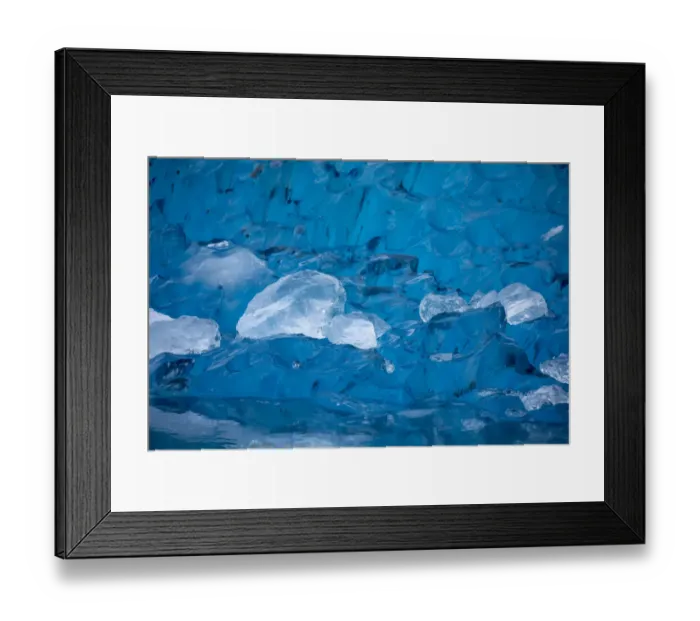 Framed Print : USA, Alaska, Close-up view of deep blue iceberg floating near calving face of LeConte