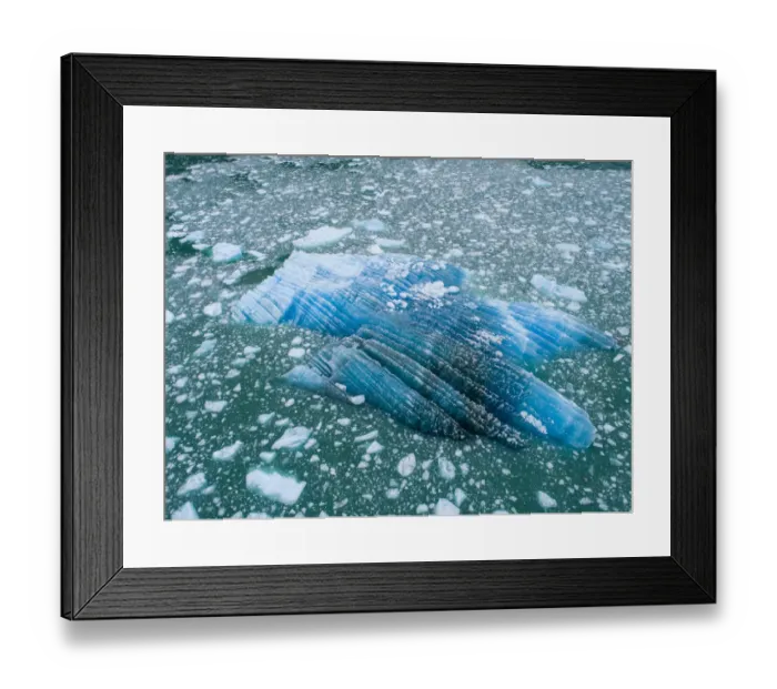 Framed Print : USA, Alaska, Aerial view of shattered icebergs floating near calving face of LeConte Framed Print : USA, Alaska, Aerial view of shattered icebergs floating near calving face of LeConte