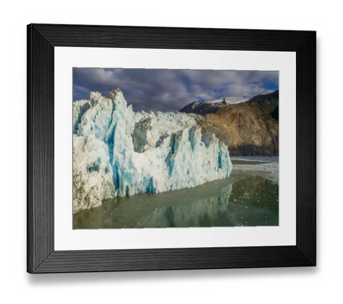 Framed Print : USA, Alaska, Tracy Arm-Fords Terror Wilderness, Aerial view of crevassed blue face of