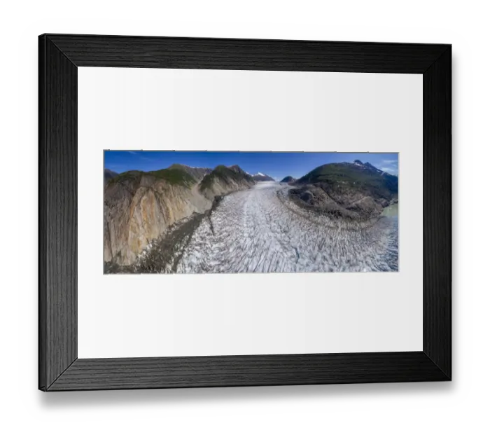 Framed Print : USA, Alaska, Tracy Arm-Fords Terror Wilderness, Panoramic aerial view of crevassed