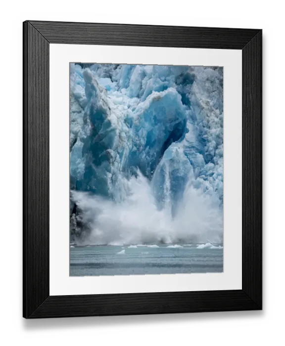 Framed Print : USA, Alaska, Tracy Arm-Fords Terror Wilderness, Massive iceberg calving from face of Framed Print : USA, Alaska, Tracy Arm-Fords Terror Wilderness, Massive iceberg calving from face of