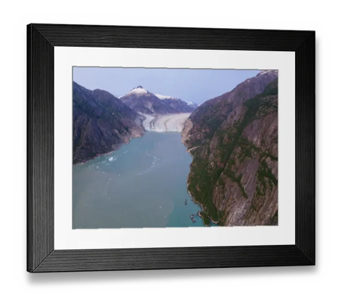 Framed Print : USA, Alaska, Tracy Arm-Fords Terror Wilderness, Aerial view of Dawes Glacier at end of Framed Print : USA, Alaska, Tracy Arm-Fords Terror Wilderness, Aerial view of Dawes Glacier at end of