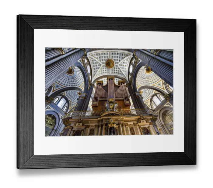 Framed Print : Organ Basilica ceiling Cathedral Puebla, Mexico. Built in 15 to 1600 s