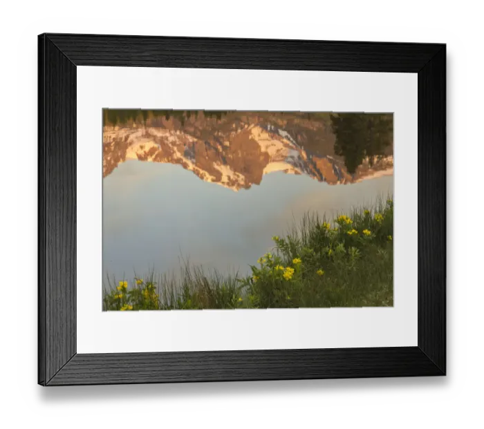 Framed Print : USA, Colorado, Rock Mountain National Park. Mountain reflection in Sprague Lake