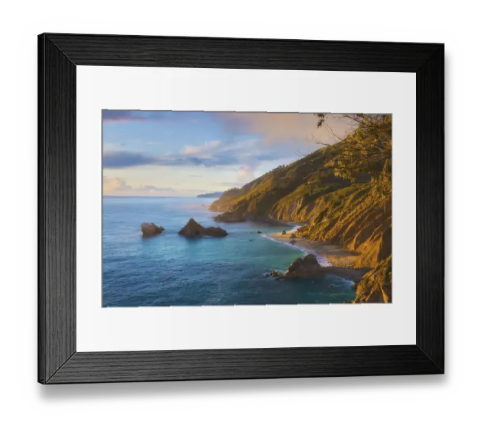 Framed Print : Coastal Cliffs at Sunset, Julia Pfeiffer Burns State Park, Big Sur, California, USA Framed Print : Coastal Cliffs at Sunset, Julia Pfeiffer Burns State Park, Big Sur, California, USA