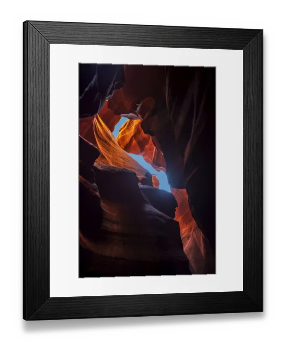 Framed Print : Antelope Canyon, a swirling sandstone slot canyon near Lake Powell in northern Arizona