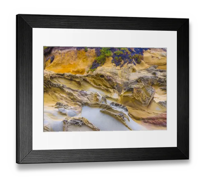Framed Print : Rocky Formations at Bean Hollow Beach, California, USA