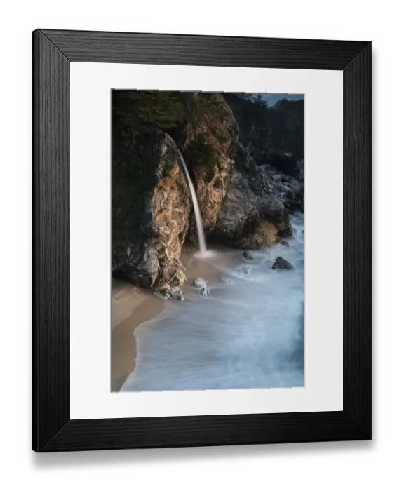 Framed Print : USA, California, Julia Pfeiffer Burns State Park. McWay Falls into small cove Framed Print : USA, California, Julia Pfeiffer Burns State Park. McWay Falls into small cove