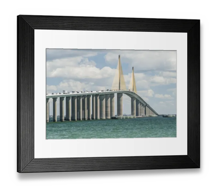 Framed Print : Florida, St. Petersburg, Sunshine Skyway Bridge Framed Print : Florida, St. Petersburg, Sunshine Skyway Bridge