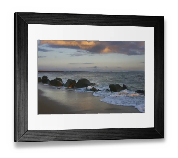 Framed Print : Sunrise on Tybee Island Beach, Georgia, USA