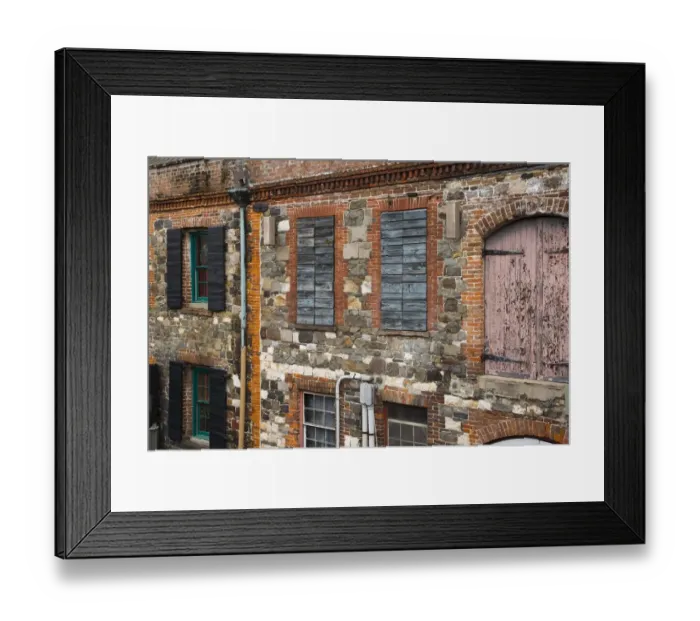 Framed Print : USA, Georgia, Savannah. Historic cobblestone building along Factors Walk Framed Print : USA, Georgia, Savannah. Historic cobblestone building along Factors Walk