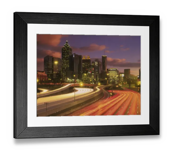 Framed Print : Atlanta, Georgia skyline at dusk