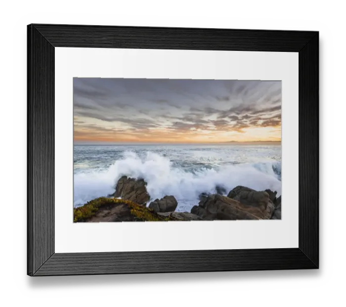 Framed Print : Crashing winter waves on the rocks of Lovers Point in Pacific Grove Framed Print : Crashing winter waves on the rocks of Lovers Point in Pacific Grove