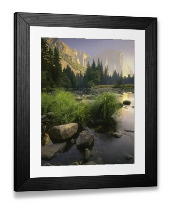 Framed Print : Merced River flows through Yosemite National Park in California