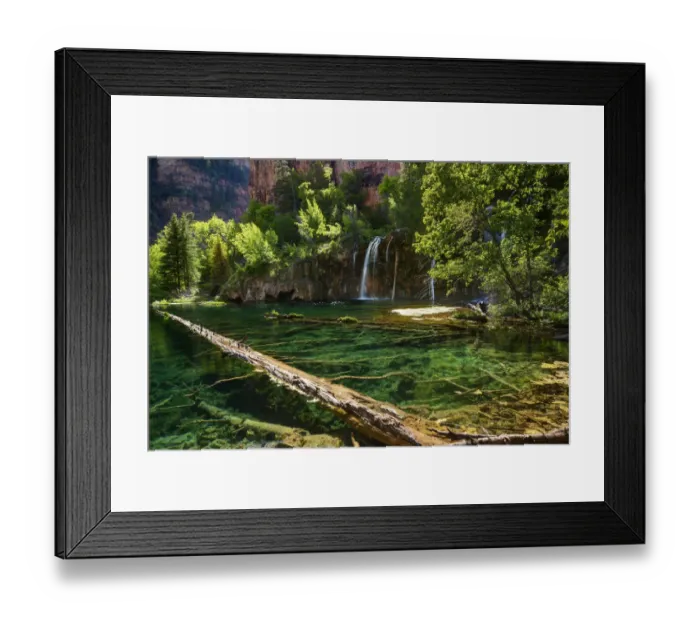 Framed Print : Lush and beautiful hanging lake near Glenwood springs in the Colorado Rocky Mountains Framed Print : Lush and beautiful hanging lake near Glenwood springs in the Colorado Rocky Mountains