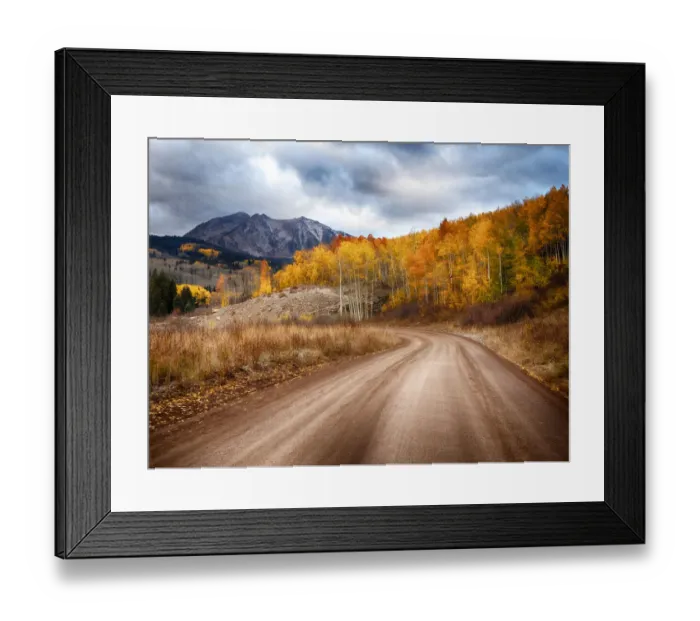 Framed Print : USA, Colorado, San Juan Mts. Road leading through an aspen grove towards East Beckwith Framed Print : USA, Colorado, San Juan Mts. Road leading through an aspen grove towards East Beckwith