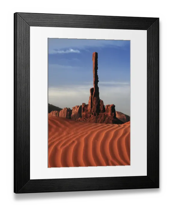 Framed Print : Totem pole, sand ripples, Monument Valley, Arizona, USA