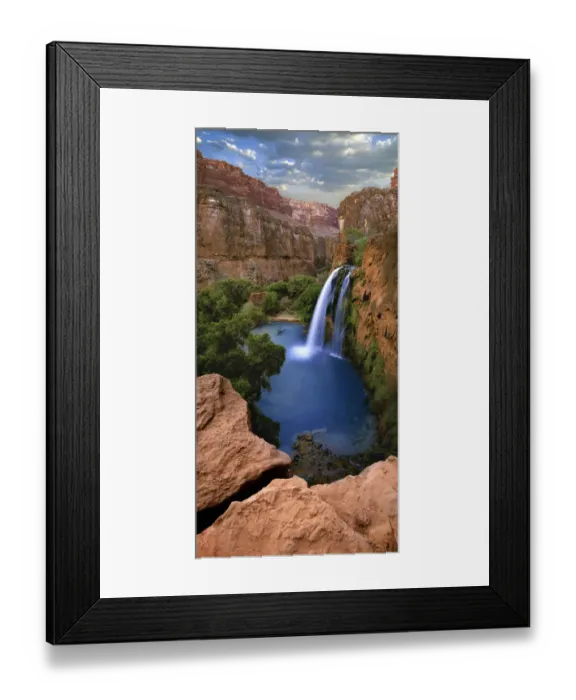 Framed Print : Havasu Falls at the bottom of the grand canyon
