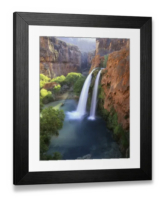Framed Print : Havasu Falls at the bottom of the Grand Canyon in Arizona Framed Print : Havasu Falls at the bottom of the Grand Canyon in Arizona