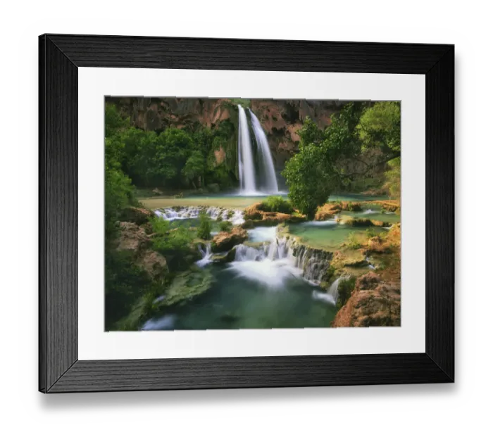 Framed Print : Havasu Falls at the bottom of the Grand Canyon in Arizona Framed Print : Havasu Falls at the bottom of the Grand Canyon in Arizona