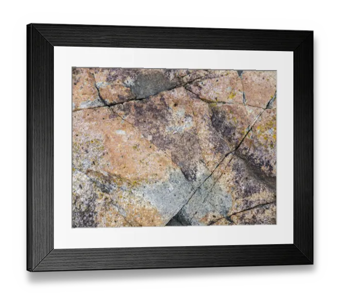Framed Print : USA, Maine. Patterns on rock on the beach near Thunder Hole in Acadia National Park Framed Print : USA, Maine. Patterns on rock on the beach near Thunder Hole in Acadia National Park