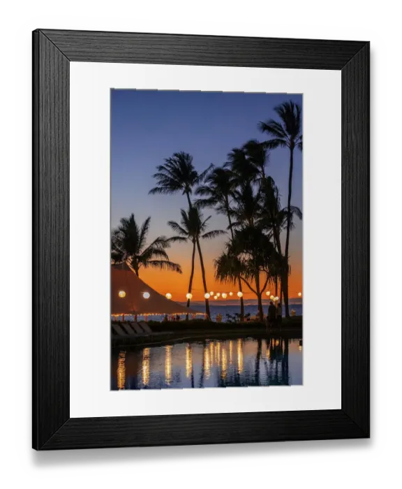 Framed Print : Sunset reflected in resort pool, Maui, Hawaii, USA Framed Print : Sunset reflected in resort pool, Maui, Hawaii, USA