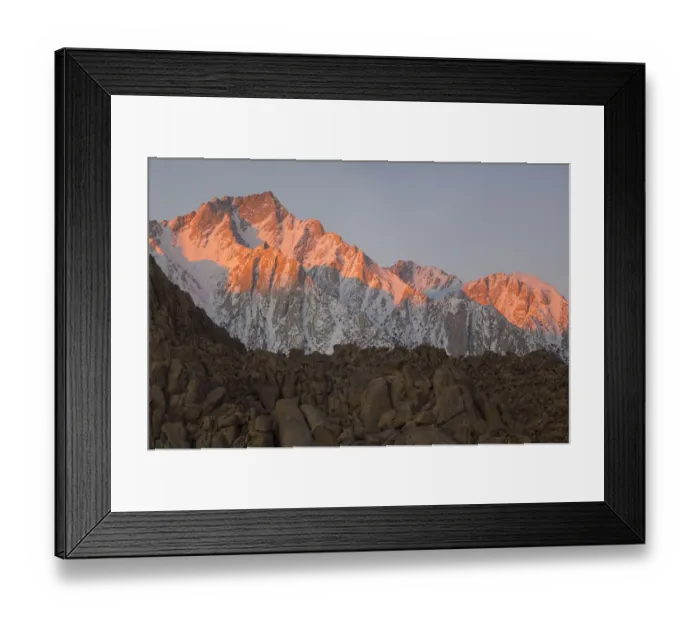 Framed Print : USA, California. Lone Pine, Alabama Hills with the eastern Sierra Nevada, Lone Pine Peak