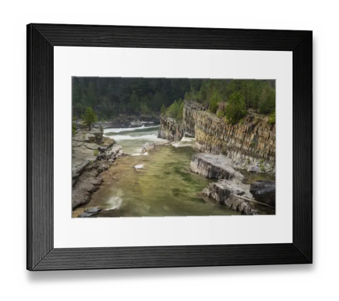 Framed Print : Kootenai Falls, Montana, a series of cascades on the Kootenai River