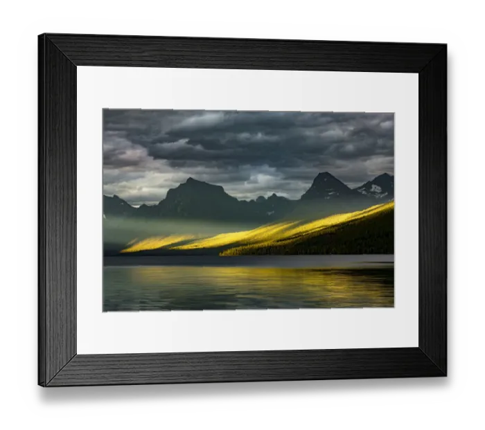 Framed Print : Lake McDonald at sunset in summer, Glacier National Park, Montana Framed Print : Lake McDonald at sunset in summer, Glacier National Park, Montana