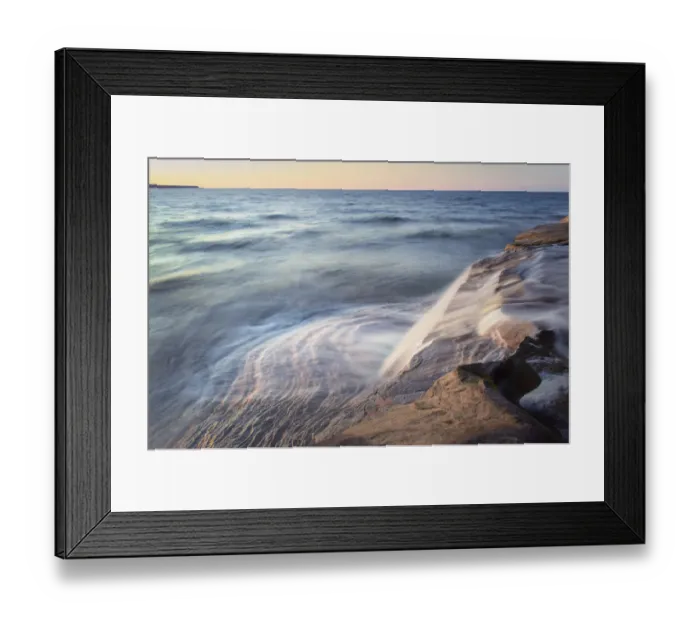 Framed Print : Elliot Falls flowing over layers of Au Train Formation sandstone at Miners Beach Framed Print : Elliot Falls flowing over layers of Au Train Formation sandstone at Miners Beach