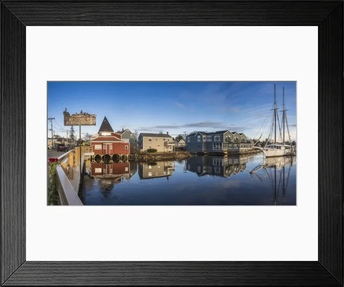 Framed Print : USA, Maine, Kennebunkport, village harbor