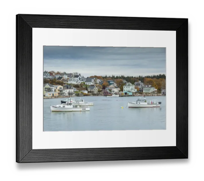 Framed Print : USA, Maine, Stonington, Stonington Harbor, autumn