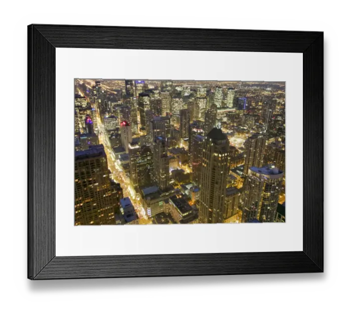 Framed Print : Usa, Illinois, Chicago, city view from atop Hancock Tower