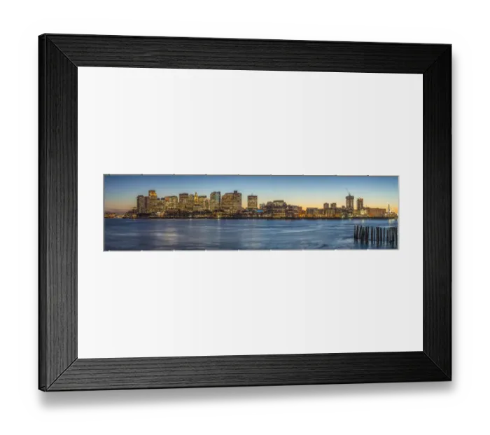 Framed Print : USA, New England, Massachusetts, Boston, city skyline from Boston Harbor, dusk Framed Print : USA, New England, Massachusetts, Boston, city skyline from Boston Harbor, dusk