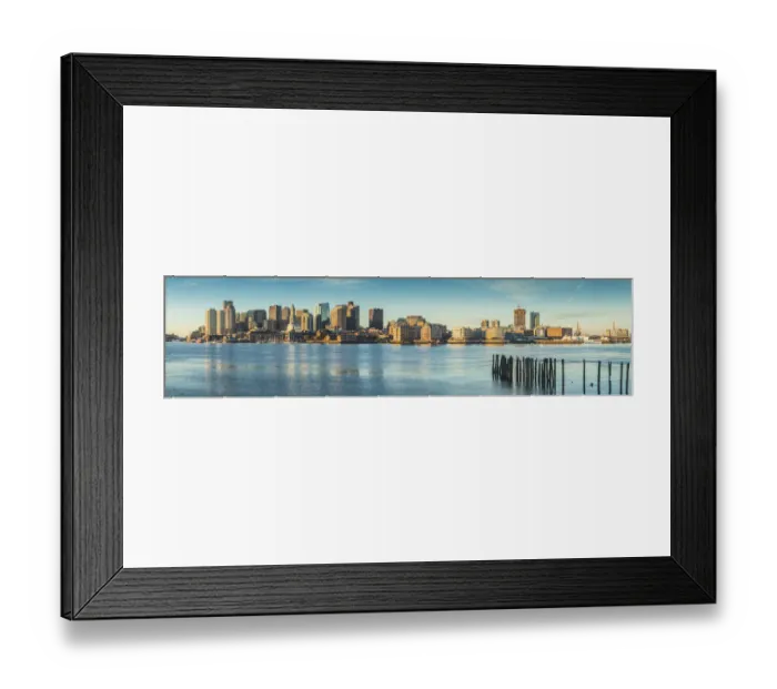 Framed Print : USA, New England, Massachusetts, Boston, city skyline from Boston Harbor, dawn Framed Print : USA, New England, Massachusetts, Boston, city skyline from Boston Harbor, dawn