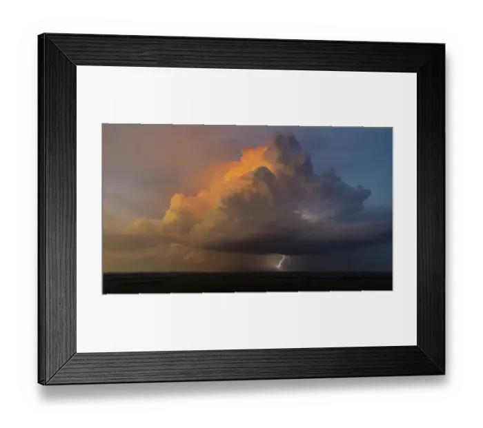 Framed Print : Aerial view of thunderstorm clouds and lightning at sunset, Marion County, Illinois Framed Print : Aerial view of thunderstorm clouds and lightning at sunset, Marion County, Illinois