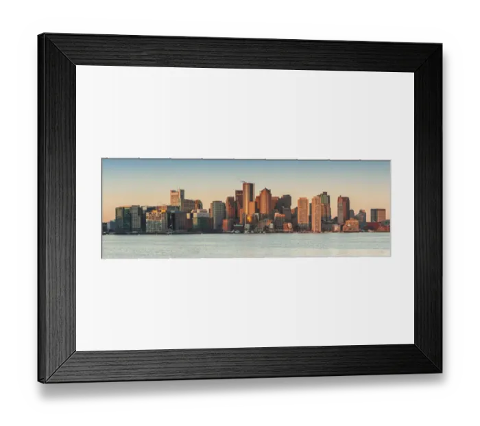 Framed Print : USA, New England, Massachusetts, Boston, city skyline from Boston Harbor, dawn Framed Print : USA, New England, Massachusetts, Boston, city skyline from Boston Harbor, dawn