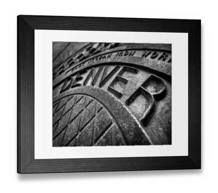 Framed Print : Denver, Colorado manhole cover Framed Print : Denver, Colorado manhole cover