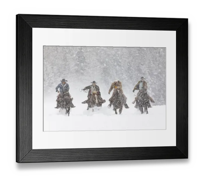 Framed Print : Cowboys during winter roundup, Kalispell, Montana Framed Print : Cowboys during winter roundup, Kalispell, Montana