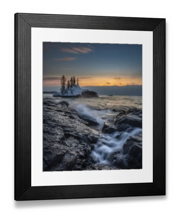 Framed Print : USA, Minnesota, Lake Superior. Lake waves and rocks at sunrise Framed Print : USA, Minnesota, Lake Superior. Lake waves and rocks at sunrise