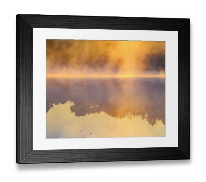 Framed Print : USA, New Jersey, Belleplain State Forest. Sunrise on lake fog Framed Print : USA, New Jersey, Belleplain State Forest. Sunrise on lake fog