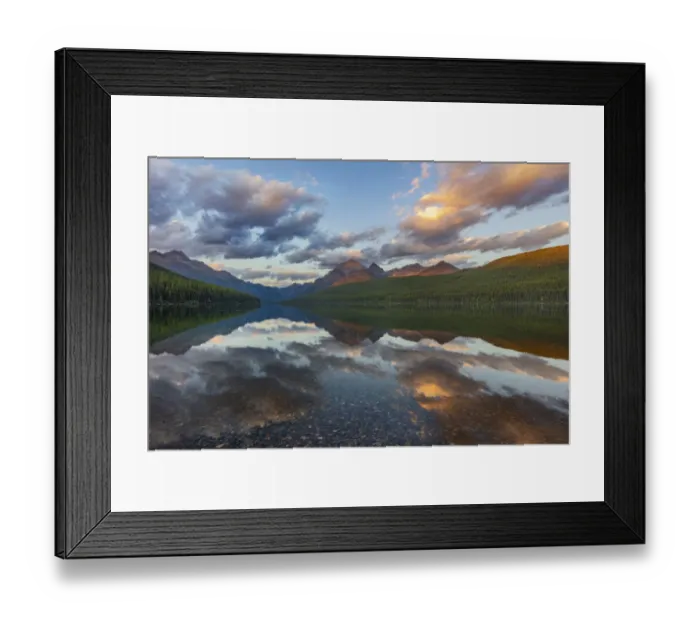 Framed Print : Late afternoon at Bowman Lake in Glacier National Park, Montana, USA Framed Print : Late afternoon at Bowman Lake in Glacier National Park, Montana, USA