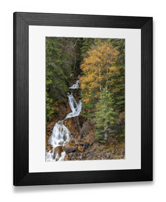 Framed Print : Fawn Creek Falls in autumn in the Flathead National Forest, Montana, USA Framed Print : Fawn Creek Falls in autumn in the Flathead National Forest, Montana, USA