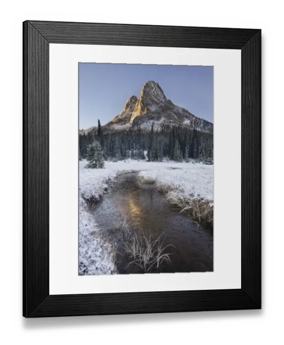 Framed Print : Fresh autumn snow on Liberty Bell Mountain and meadows of Washington State Pass Framed Print : Fresh autumn snow on Liberty Bell Mountain and meadows of Washington State Pass