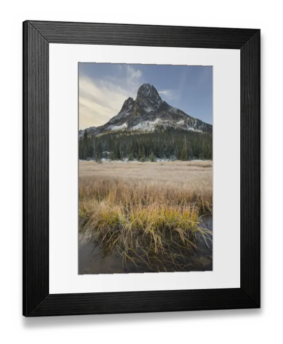 Framed Print : Liberty Bell Mountain and meadows of Washington State Pass Framed Print : Liberty Bell Mountain and meadows of Washington State Pass