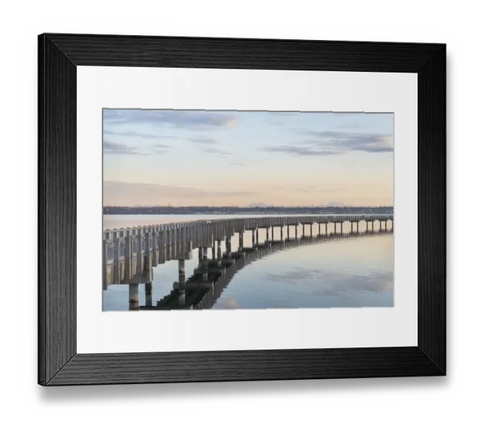 Framed Print : Boulevard Park Boardwalk, Taylor Dock on Bellingham Bay, Bellingham, Washington State