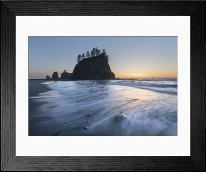 Framed Print : Little James Island sunset, Olympic National Park, Washington State