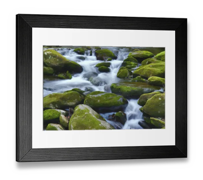 Framed Print : Water Falling over Boulders on Roaring Fork Motor Nature Trail Framed Print : Water Falling over Boulders on Roaring Fork Motor Nature Trail