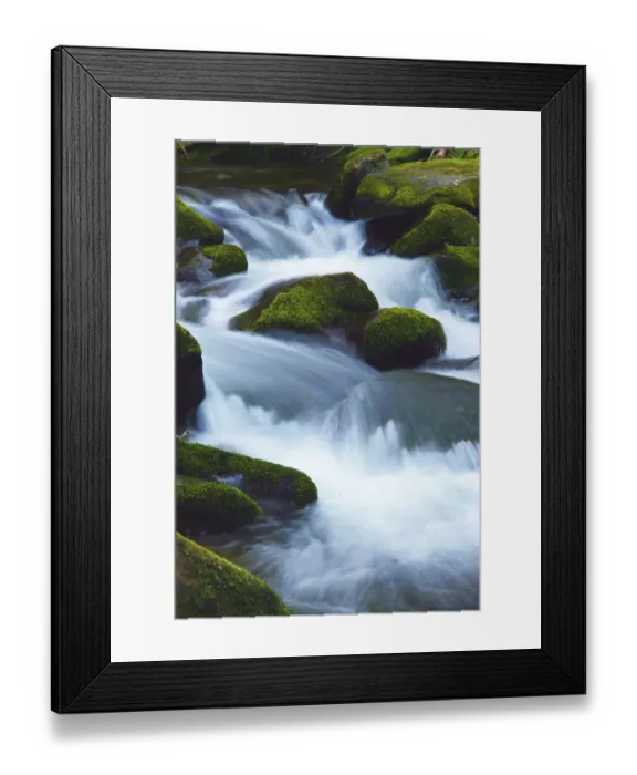 Framed Print : Water Falling over Boulders on Roaring Fork Motor Nature Trail Framed Print : Water Falling over Boulders on Roaring Fork Motor Nature Trail